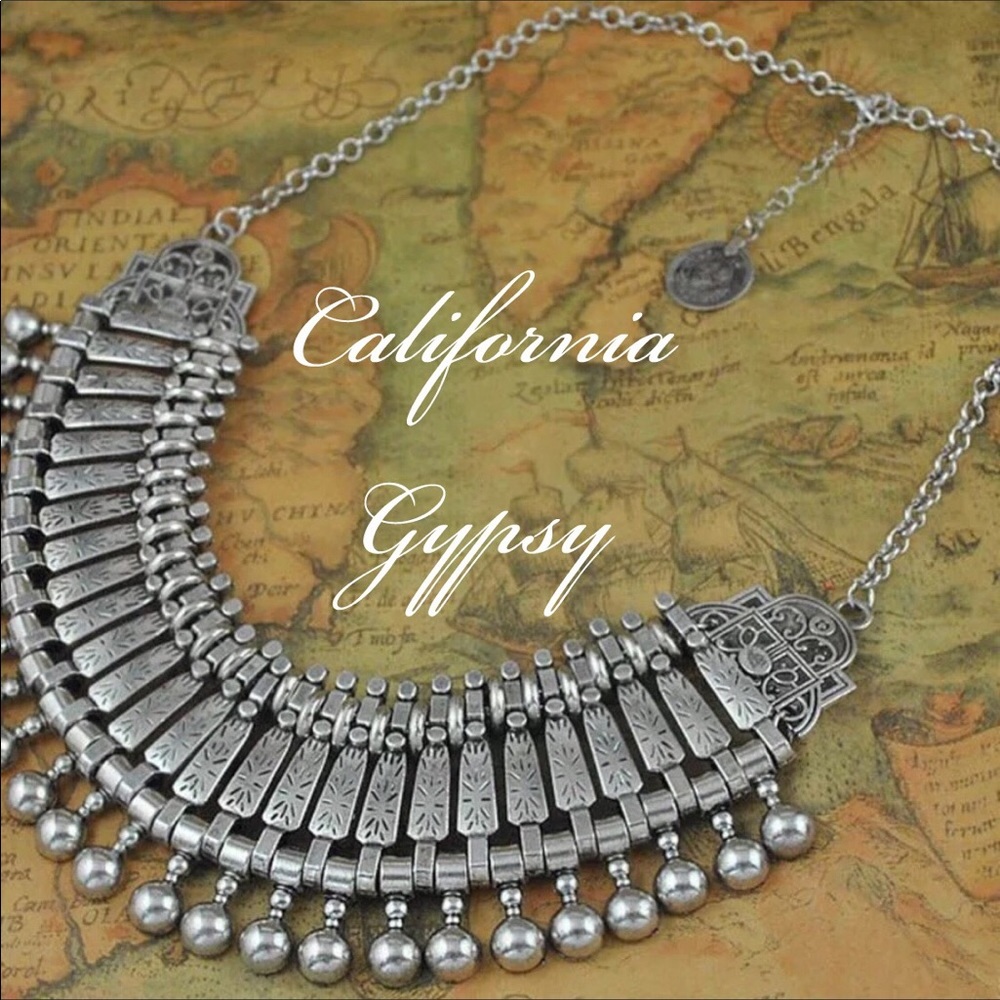 LAST ONE Bohemian Silver Statement Necklace - Picture 5 of 7